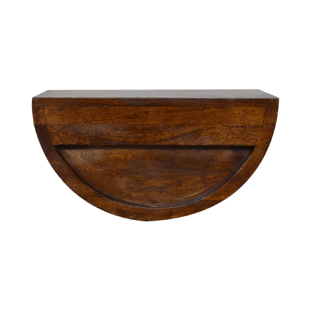 Solid Wood Chestnut Crescent Floating Nightstand