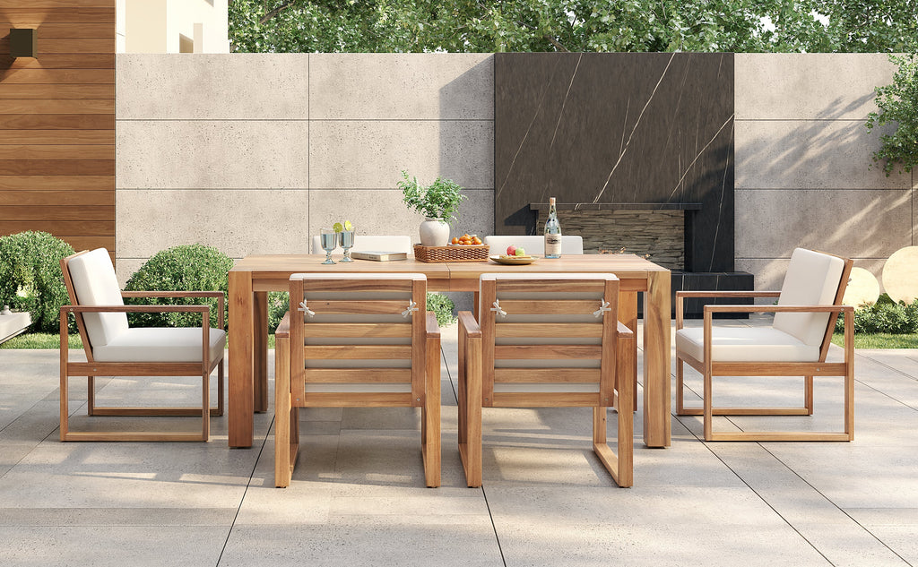 TREXM Patio Table and Chairs Set, 7-Piece Outdoor Dining Set for 6