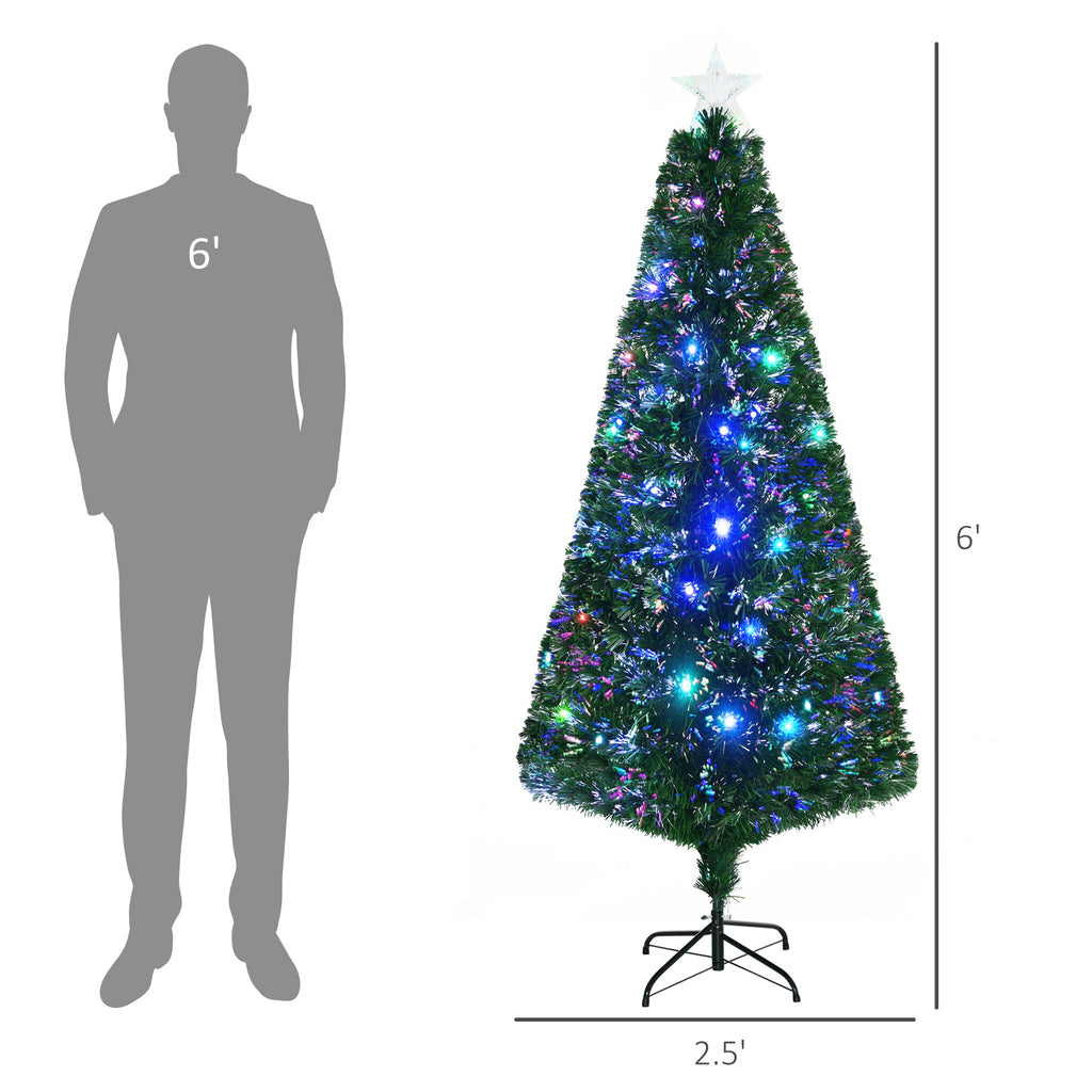 HOMCOM 6' Tall Douglas Fir Pre-Lit Artificial Christmas Tree