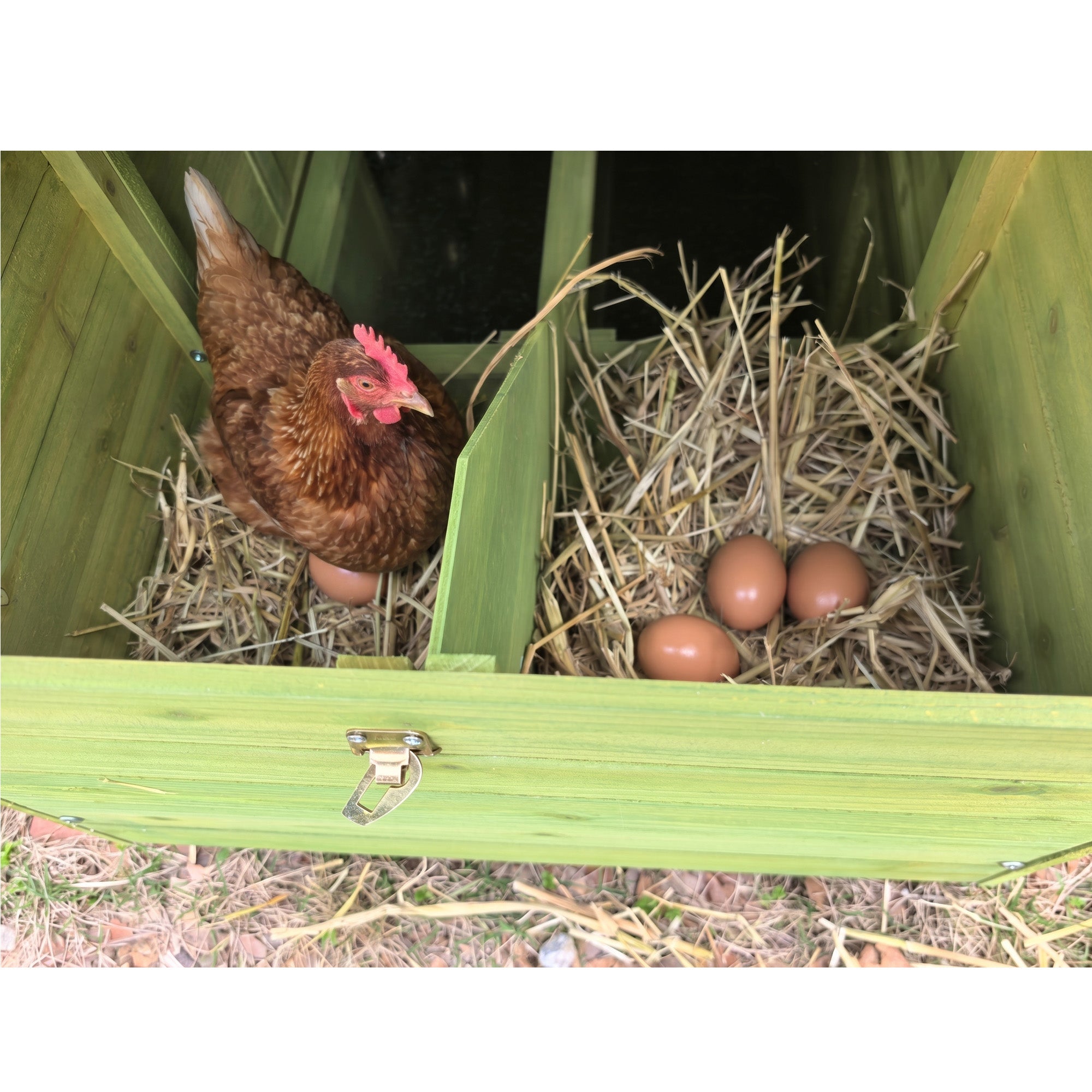70" Large Wooden Chicken Coop with 2 Nesting Boxes and Waterproof Roof