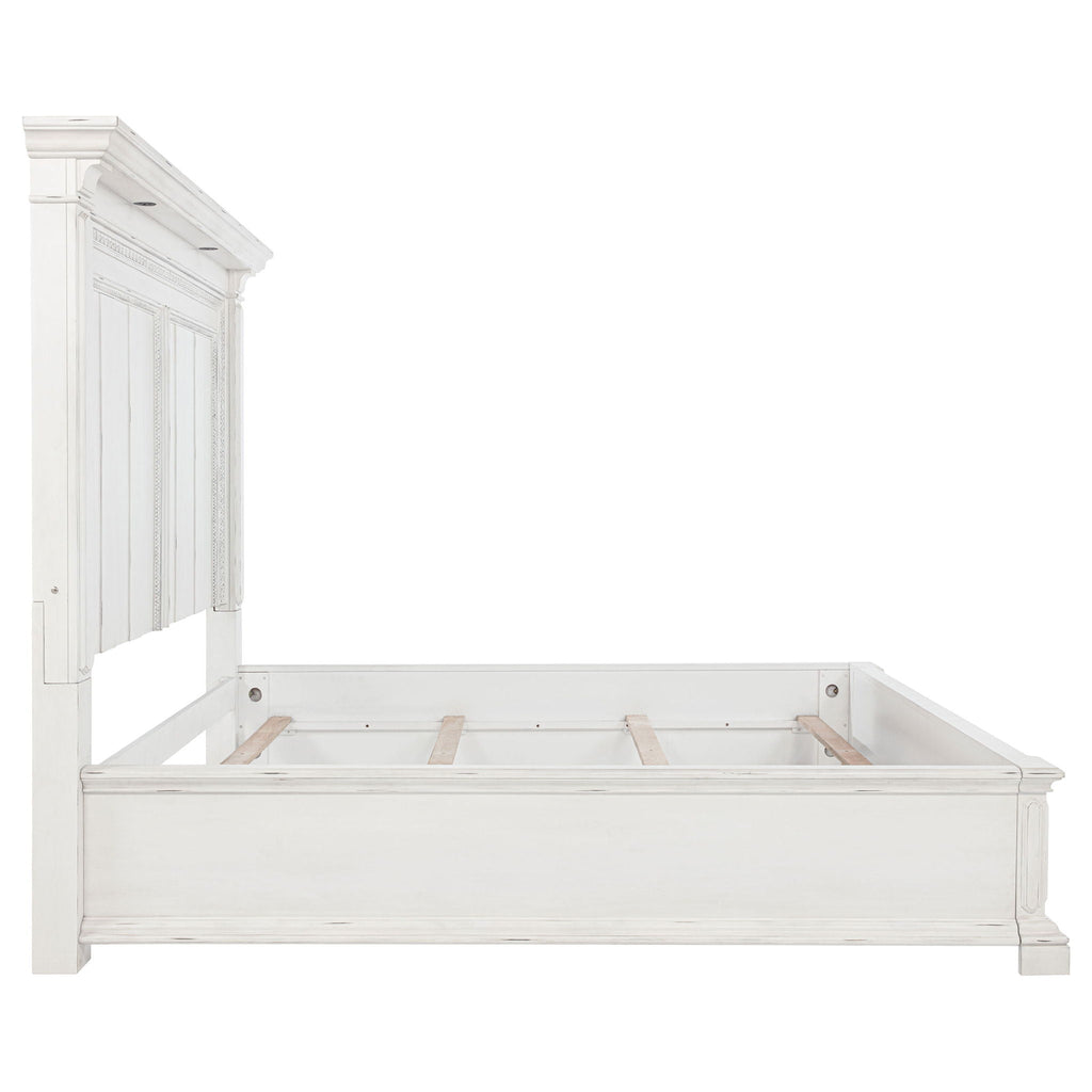 McKinney California King LED Light Panel Bed Vintage White