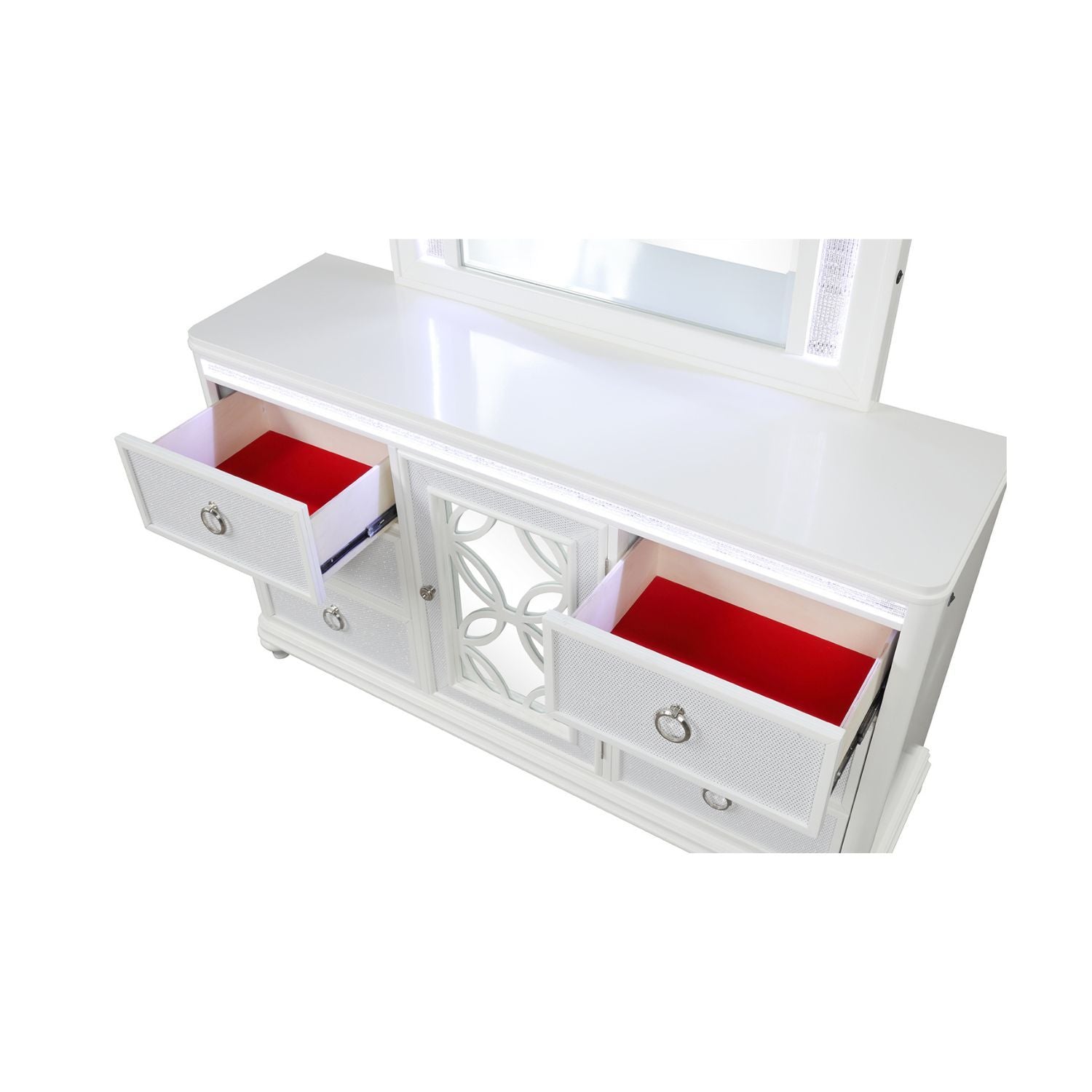 Abigale - 6 Drawer Dresser With LED (Includes Dresser Only, Mirror Not Included) - White