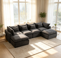 129.8" Width Cloud Couch Oversized Modular Sectional Sofa