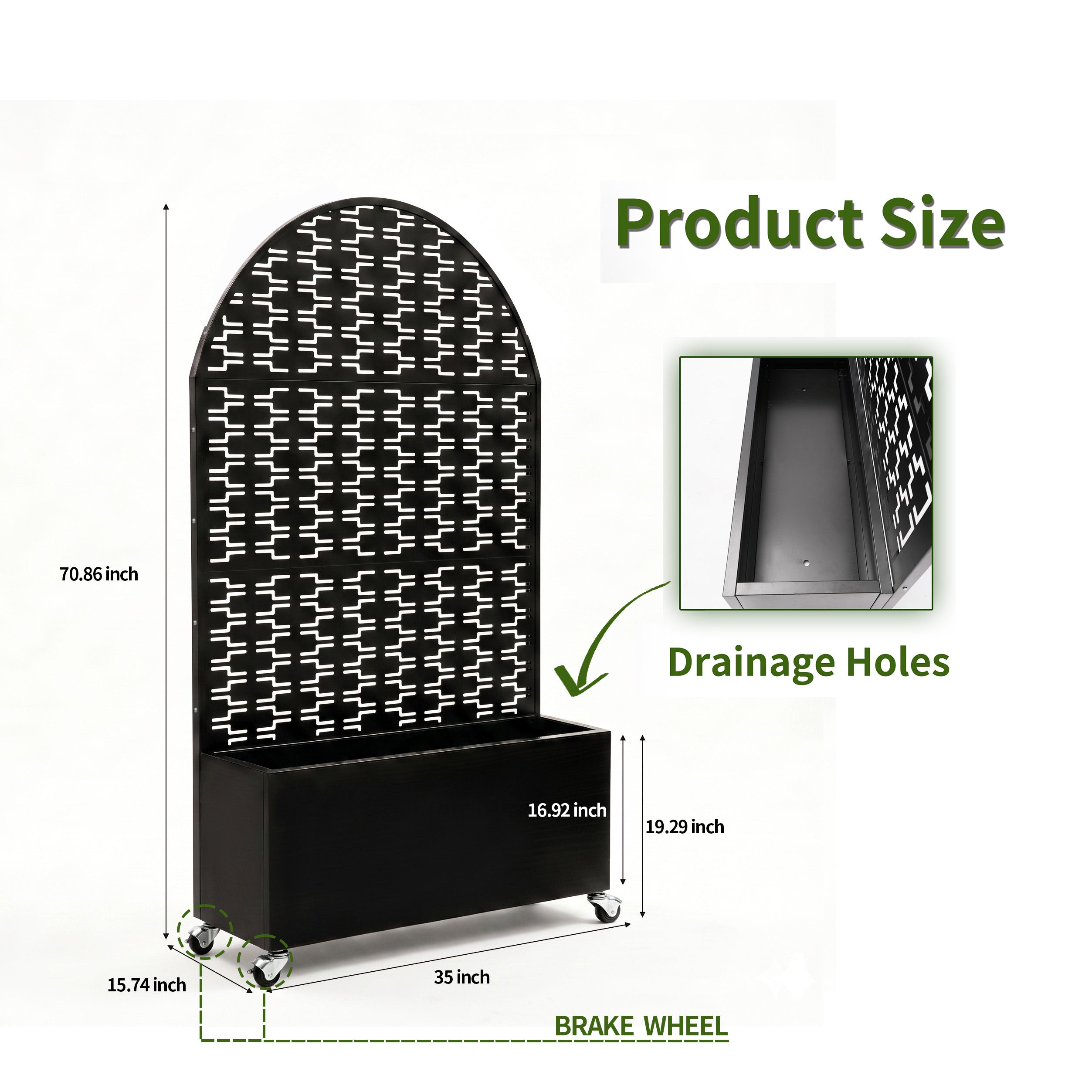 Arched Decorative Privacy Screen with Planter Box