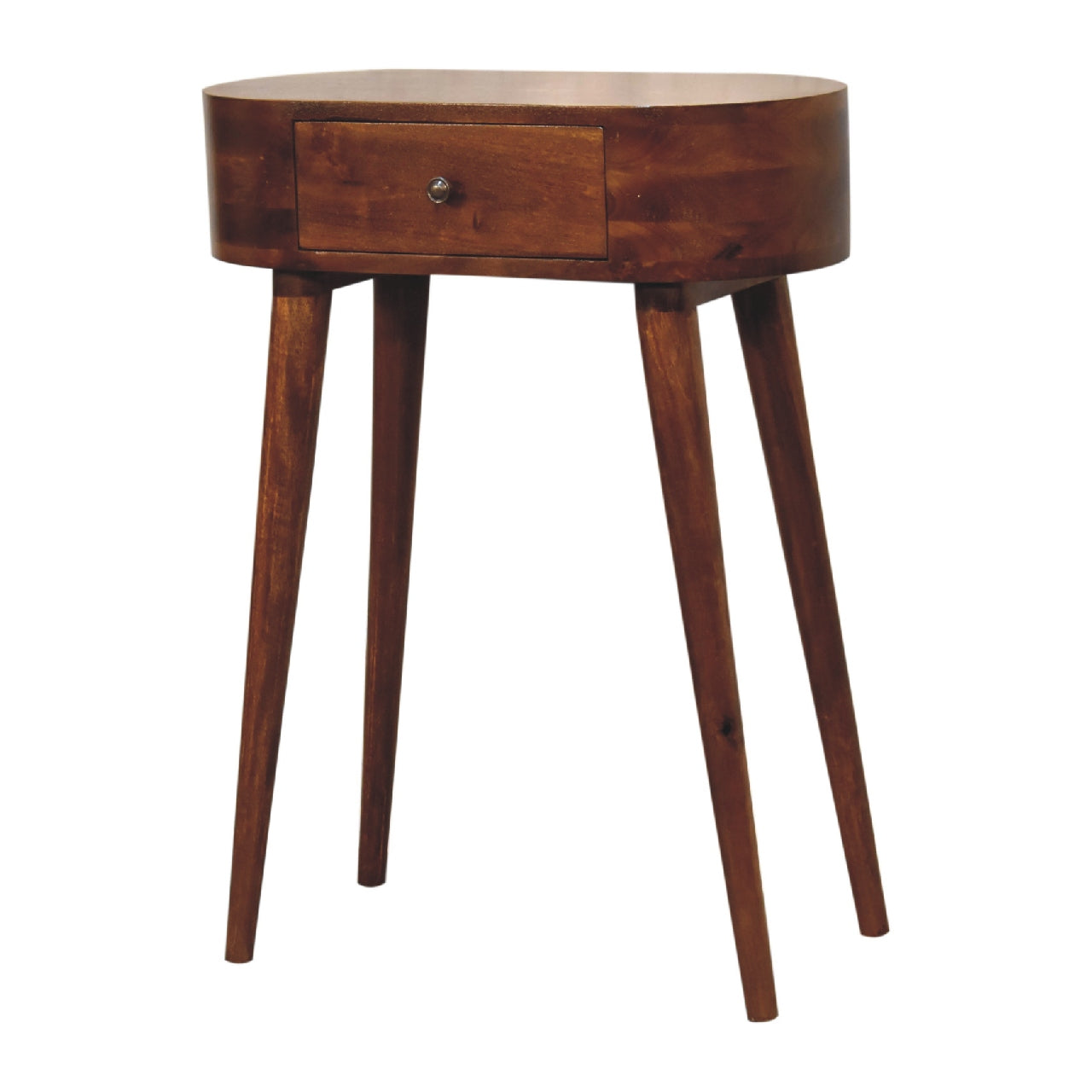 Solid Wood Mini Albion Chestnut Console, 1-Drawer, Nordic Legs