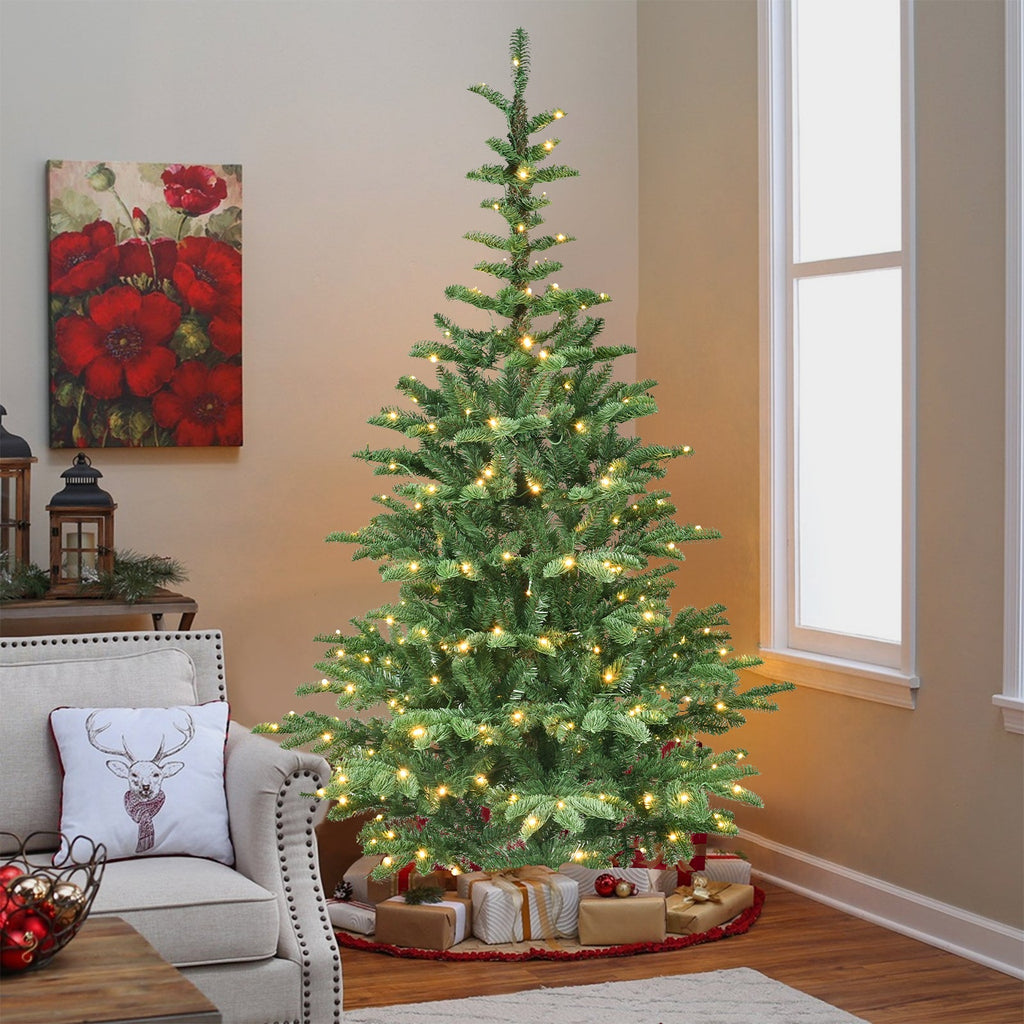 7ft Pre-Lit Christmas Tree with 400 Warm Lights