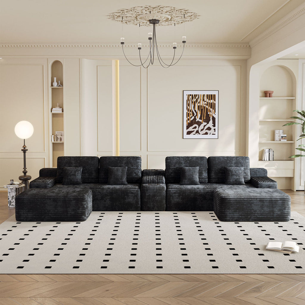 150'' Width 5-Piece Sectional Sofa with 2 Ottomans