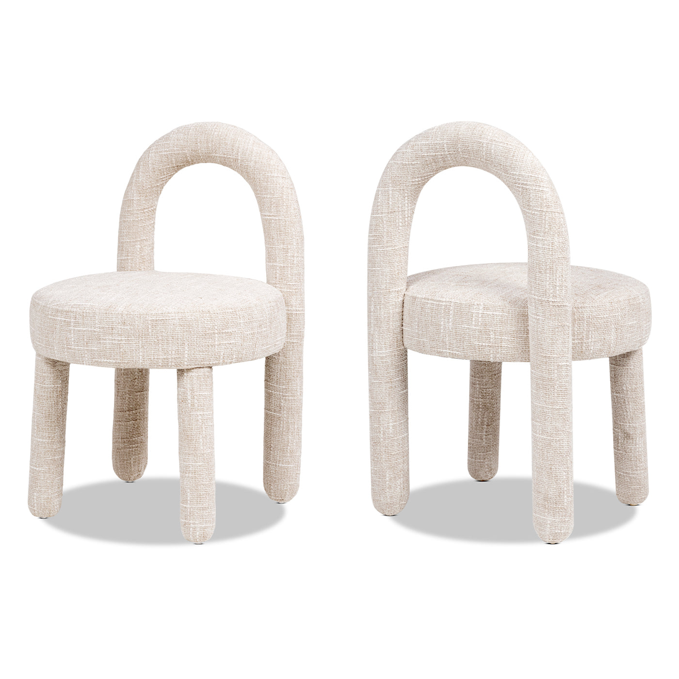 Penny Round Arched Fully Upholstered Dining Side Chair, Set of 2