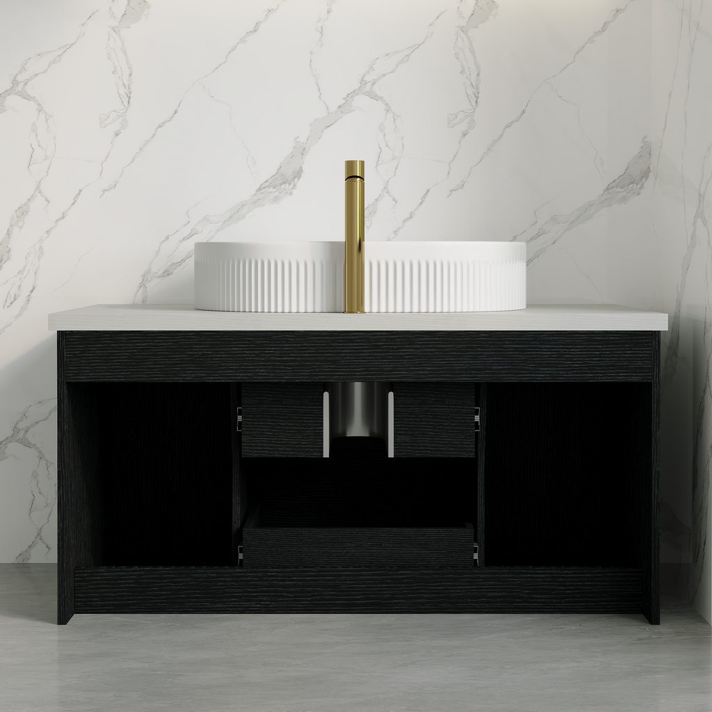 39.4 in Modern Floating Bathroom Vanity with Ceramic Sink