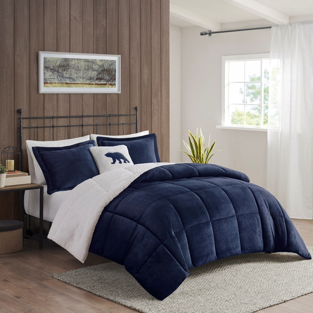 King Plush to Sherpa Down Alternative Comforter Set