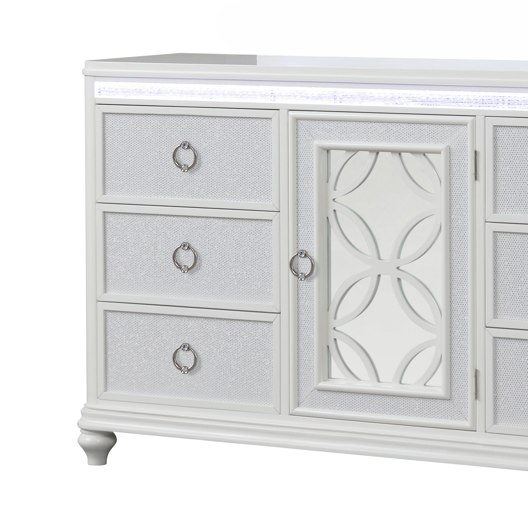 Abigale - 6 Drawer Dresser With LED (Includes Dresser Only, Mirror Not Included) - White