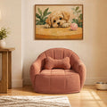 Louie 30.5" Modern Dog Sofa Bed with Bone Pillow, Medium, Spice