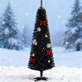 Slim Xmas Tree with Realistic Branch Tips and Plastic Stand
