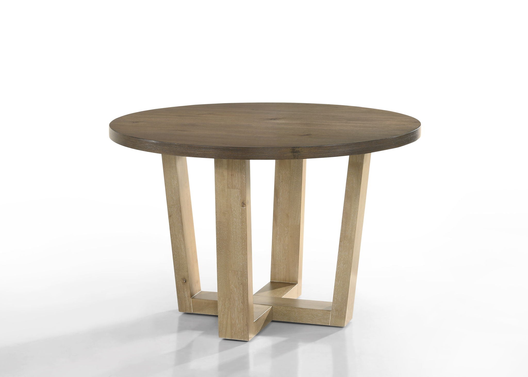 Brutus - Round Dining Table With Wheat Colored Base - Vintage Walnut
