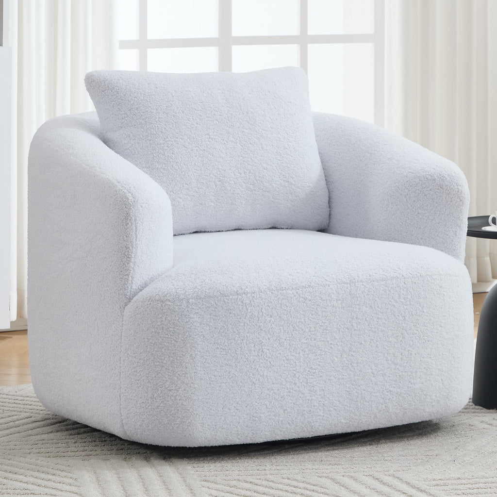 360° Swivel Round Upholstered Comfy Chair