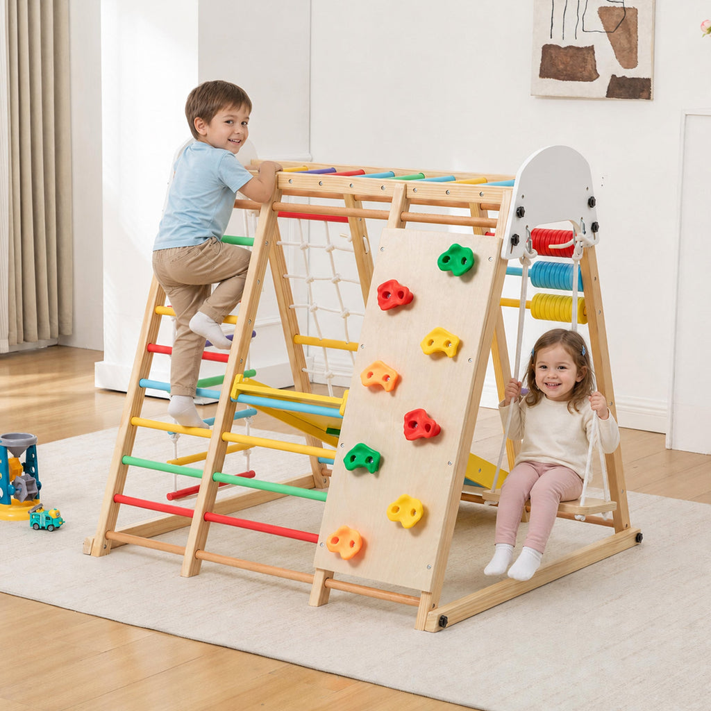 9-in-1 Foldable Kids Climbing Frame & Slide