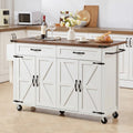 K&K 53.5'' Farmhouse Kitchen Island with Power Outlet