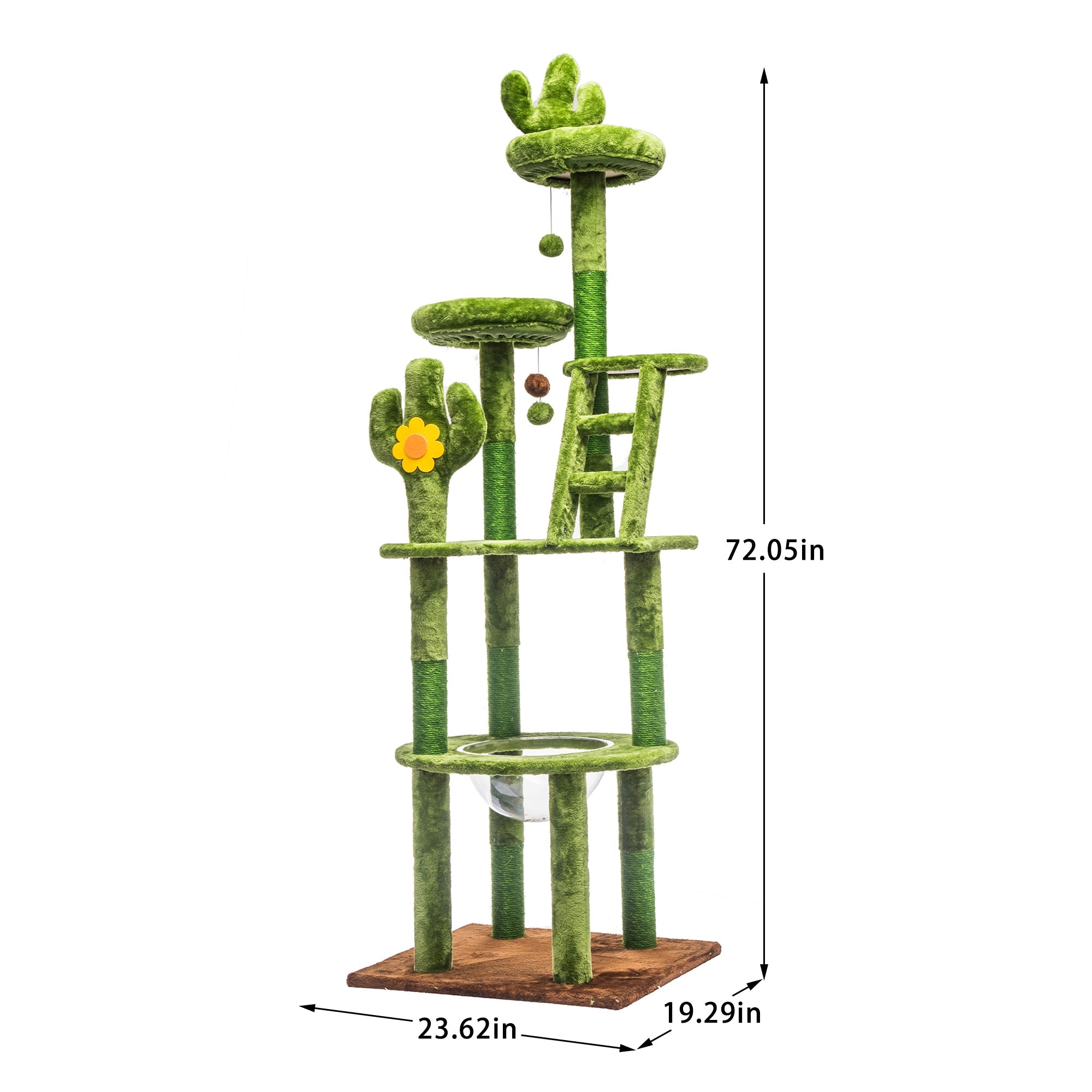 72in Cactus Cat Tree Tall Cat Tower for Indoor Cats
