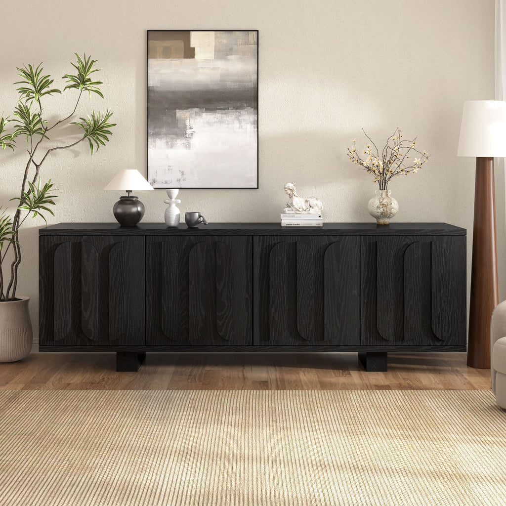 Vibe Haus 63'' Farmhouse TV Stand for TVs up to 75 Inches