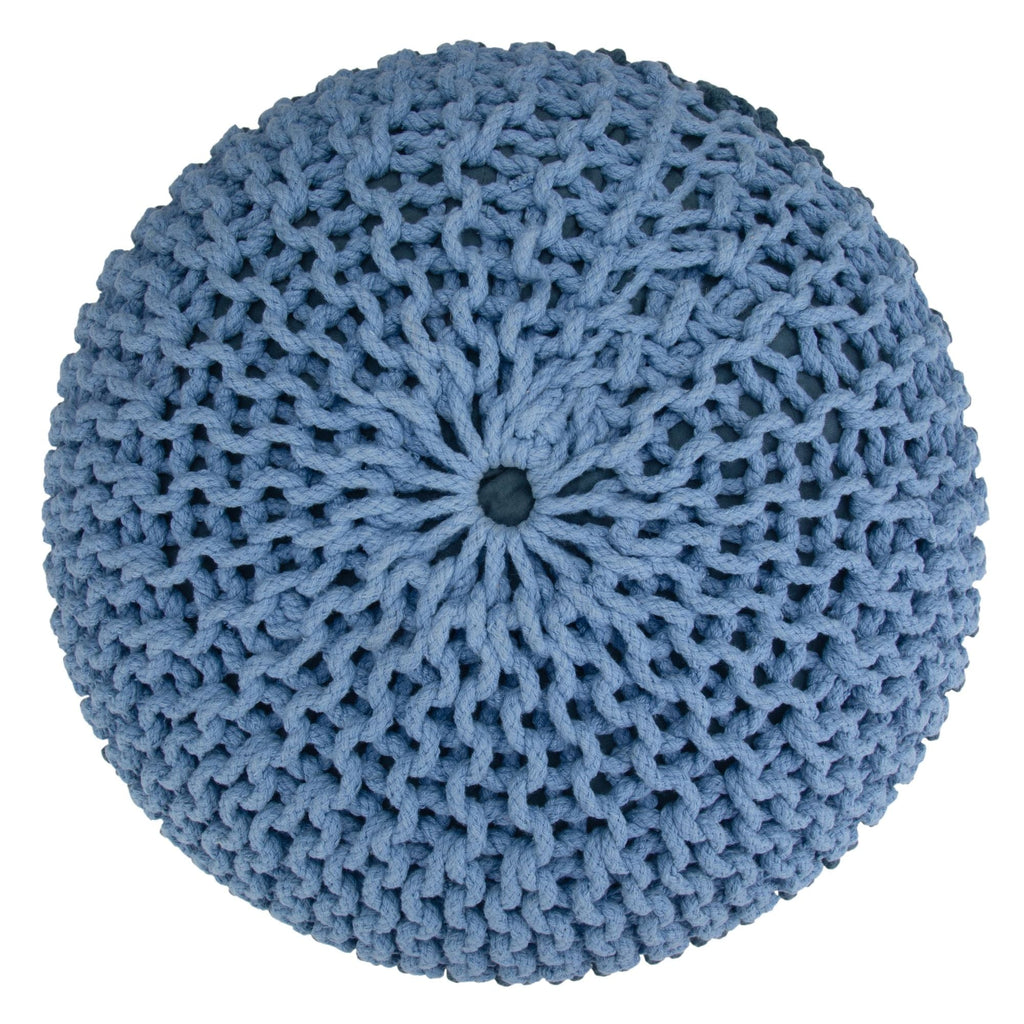 Nikki - Handcrafted Hand Knit Round Pouf