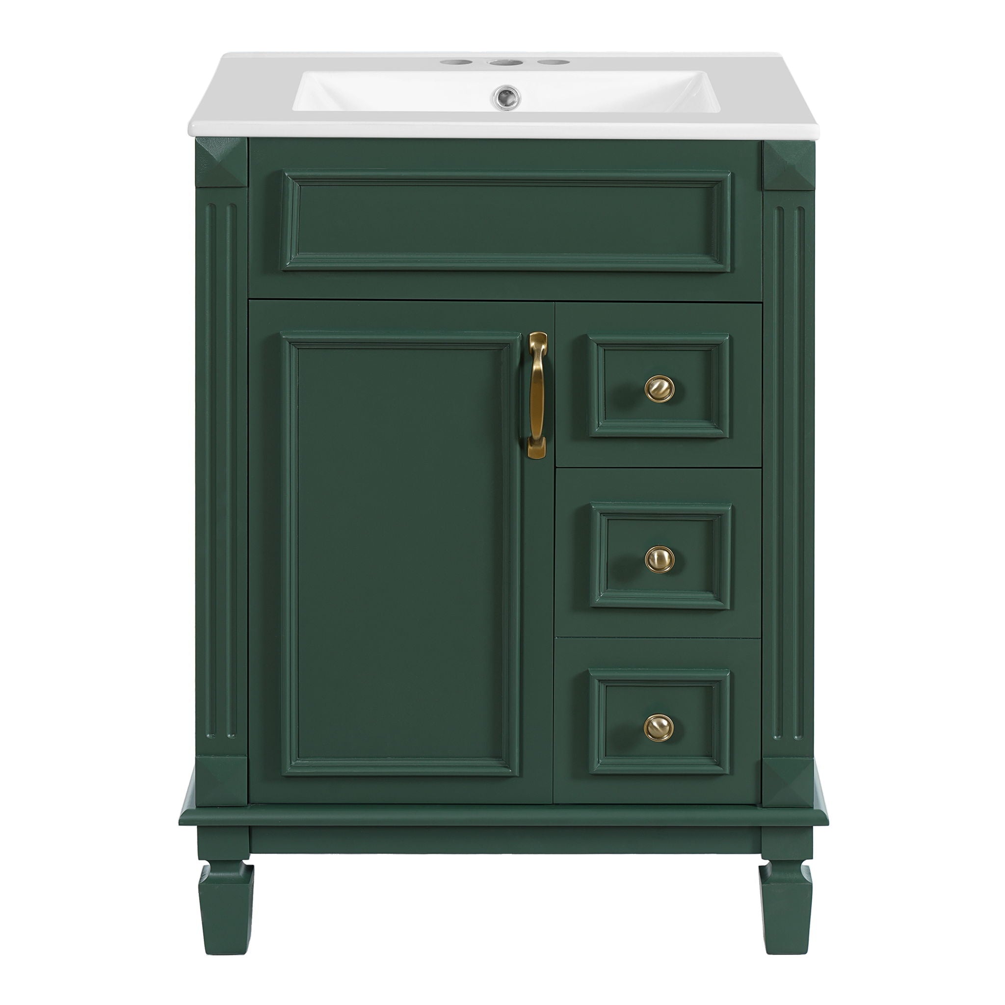 Bathroom Vanity With Sink, Compact Cabinet & 2 Drawers