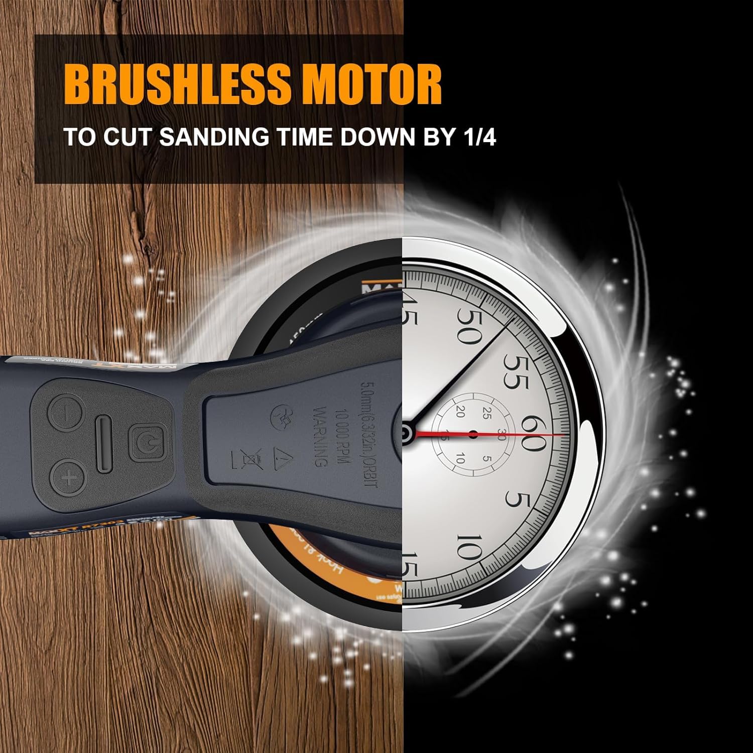 Electric 5mm Random Orbital Sander Brushless 350W 3A