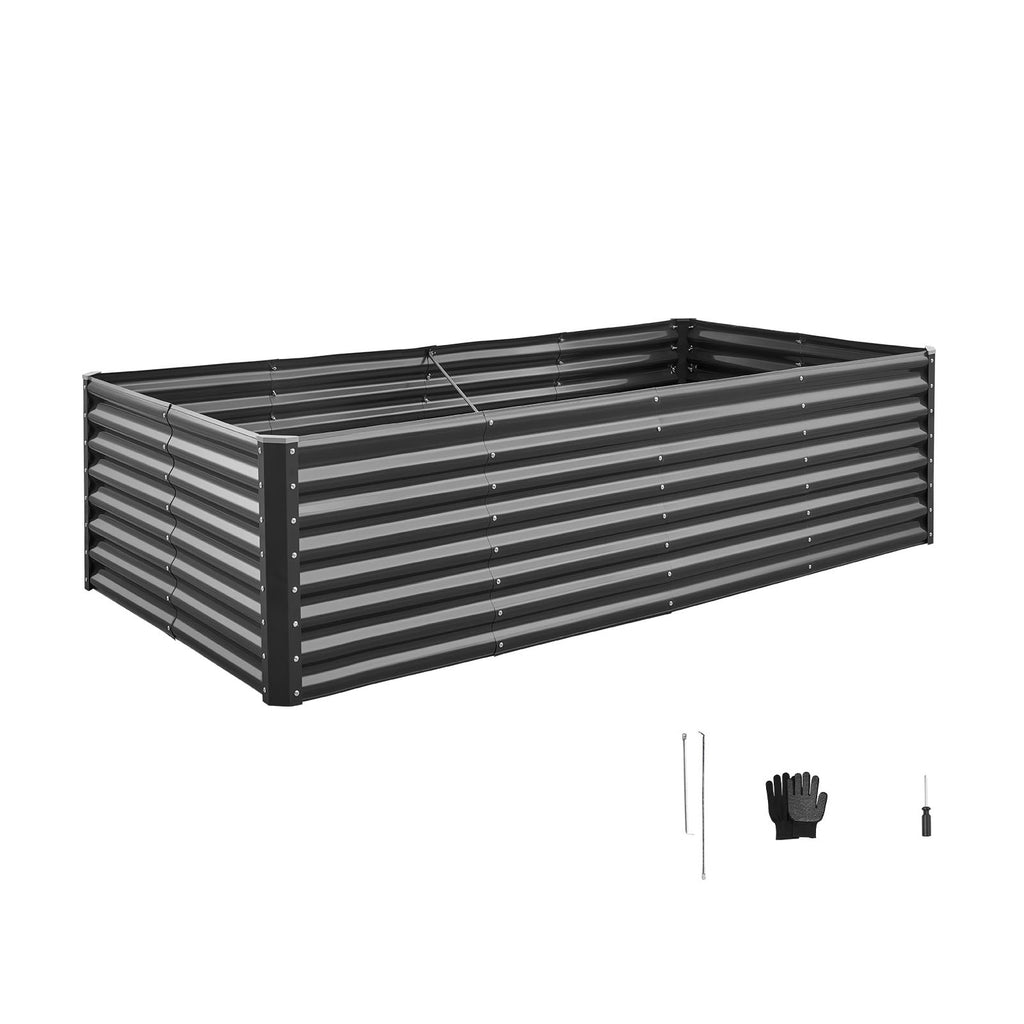 Metal Raised Garden Bed - 8 x 4 x 2 ft Outdoor Planter