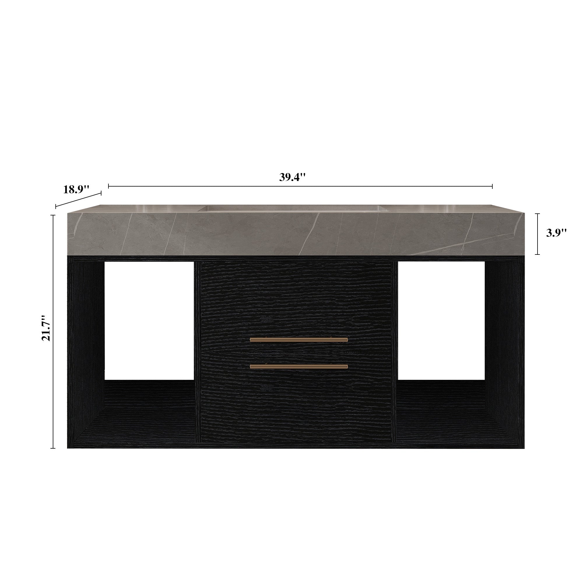 39.4 Inches Single Contemporary Floating Bathroom Vanity