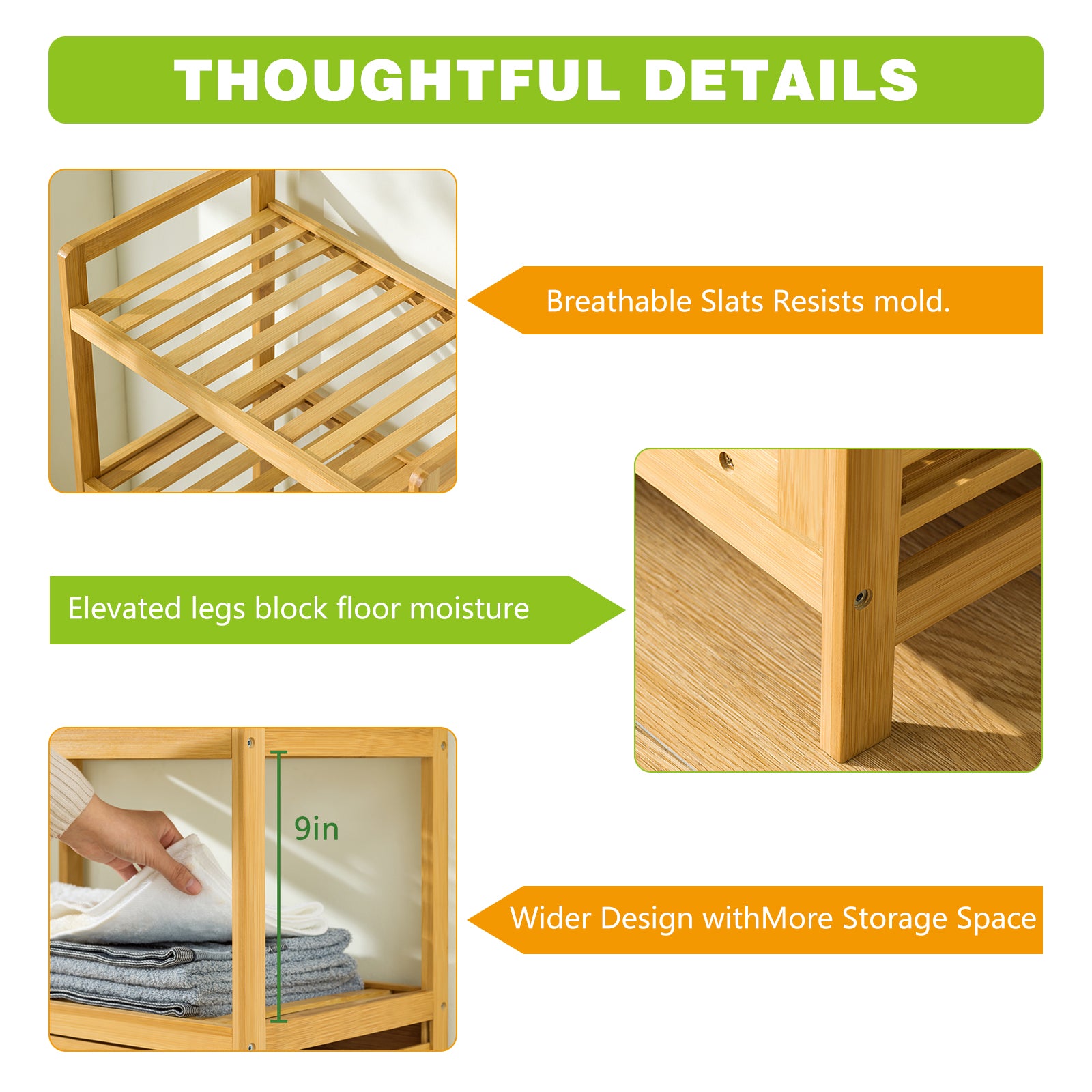 Laundry Hamper with 2-Tier Shelves & Tilt-Out Basket