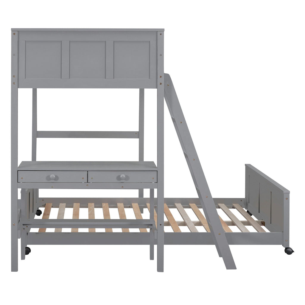 Full Over Full Bunk Bed With Desk