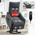 Grey Chenille Single Motor Power Lift Recliner Chair