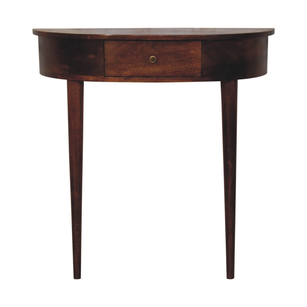 Solid Wood Backless Mounted Console, 1-Drawer, Chestnut