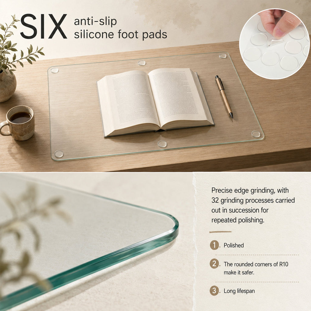 Clear Tempered Glass Table Mat - 20X32 Inch
