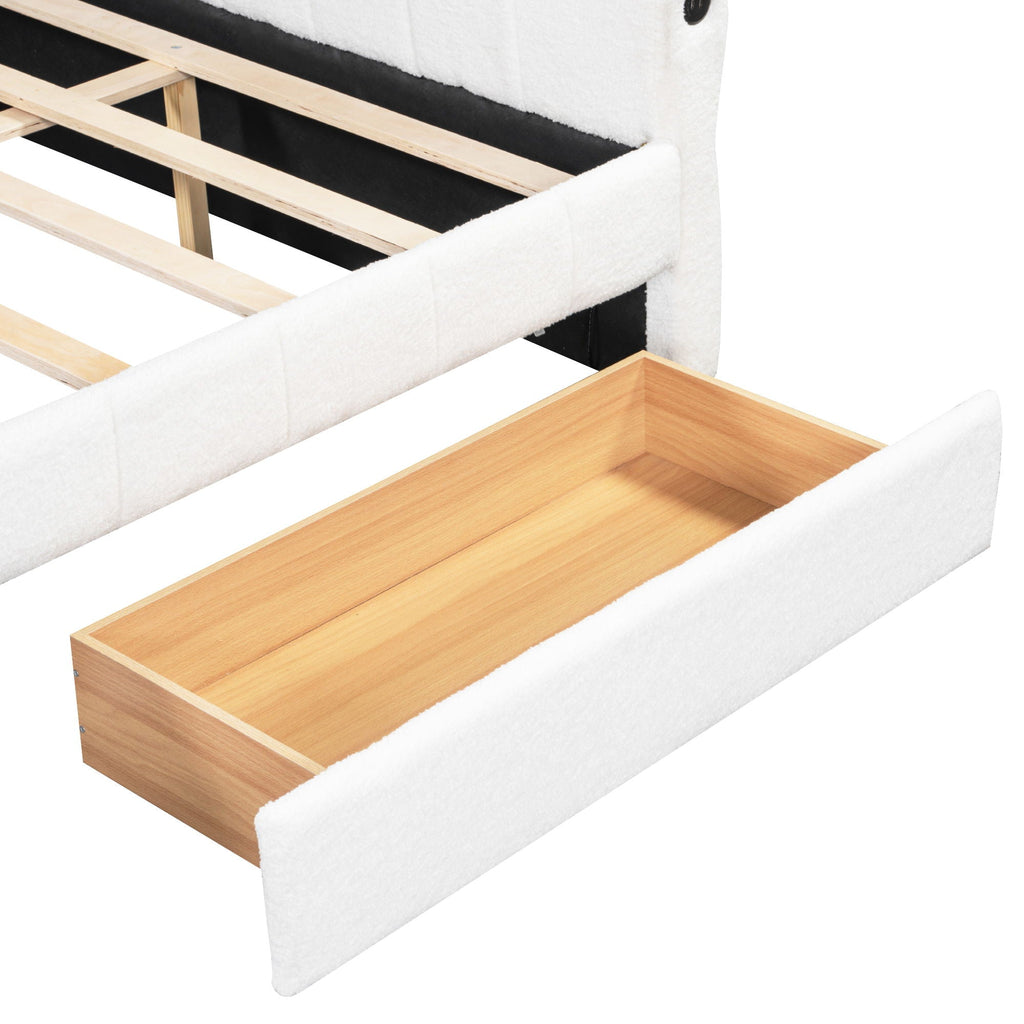 Upholstered Platform Bed With USB Charging