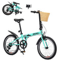 20 Inch Folding Bike for Adults with Basket, Phone Holder & Fenders