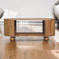 Solid Wood Soba Ball Coffee Table, Open Storage