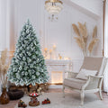 4FT Flocked Christmas Tree with Pine Needles & Eucalyptus Leaves