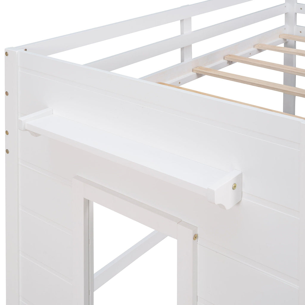 Loft Bed With Cabinet And Shelf