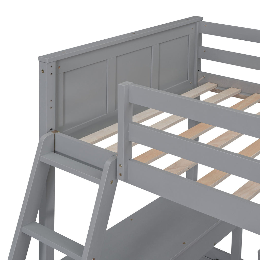 Full Over Full Bunk Bed With Desk