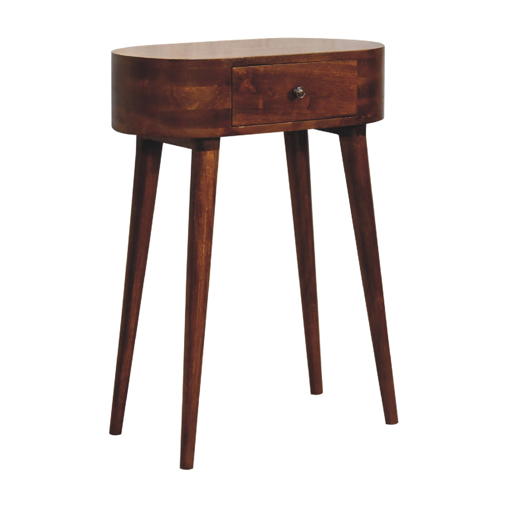 Solid Wood Mini Albion Chestnut Console, 1-Drawer, Nordic Legs