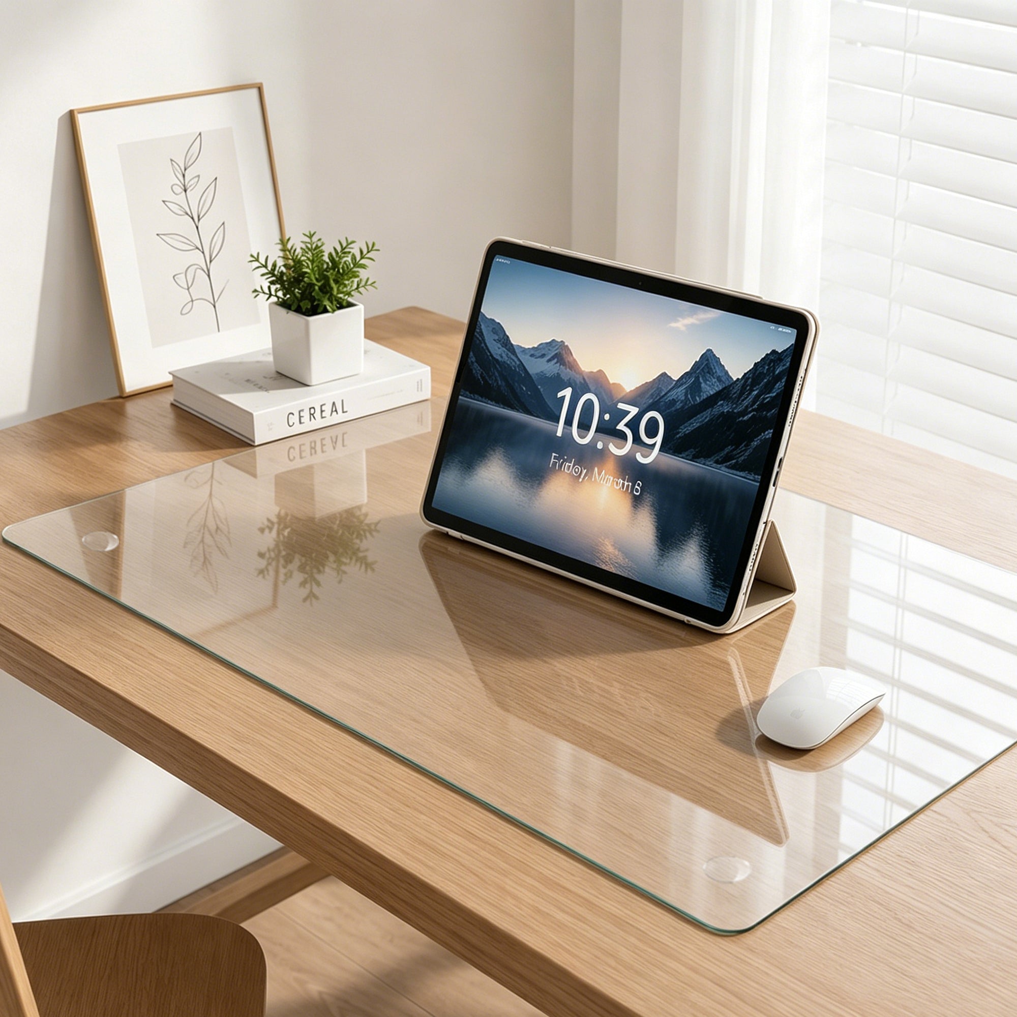 Clear Tempered Glass Table Mat - 20X32 Inch