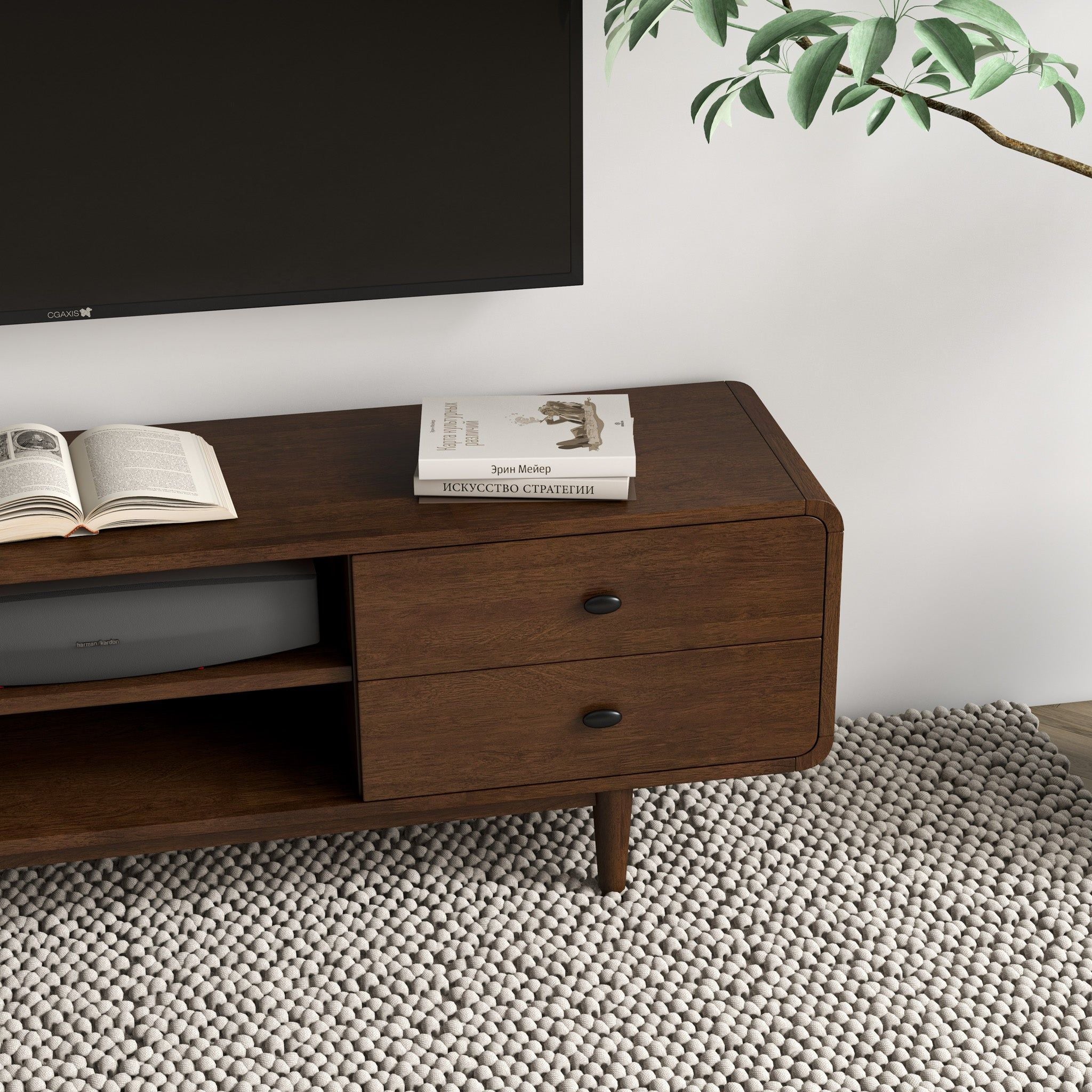 Alexa - TV Stand - Dark Brown / Wood