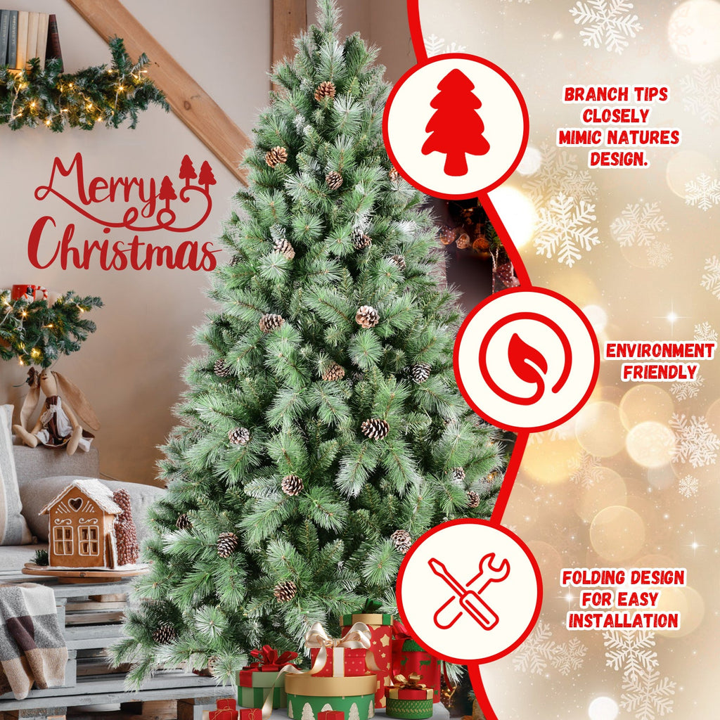 7.5FT Christmas Tree with 92 Pine Cones