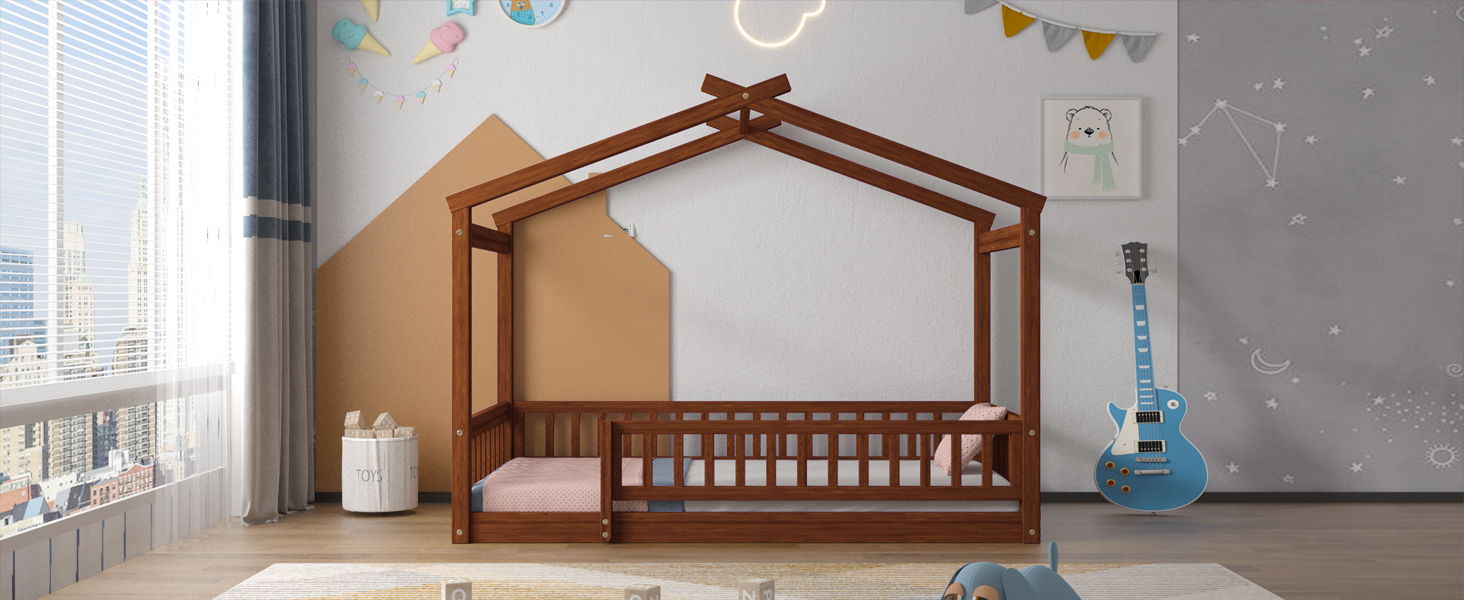 Bed House Bed Frame With Fence