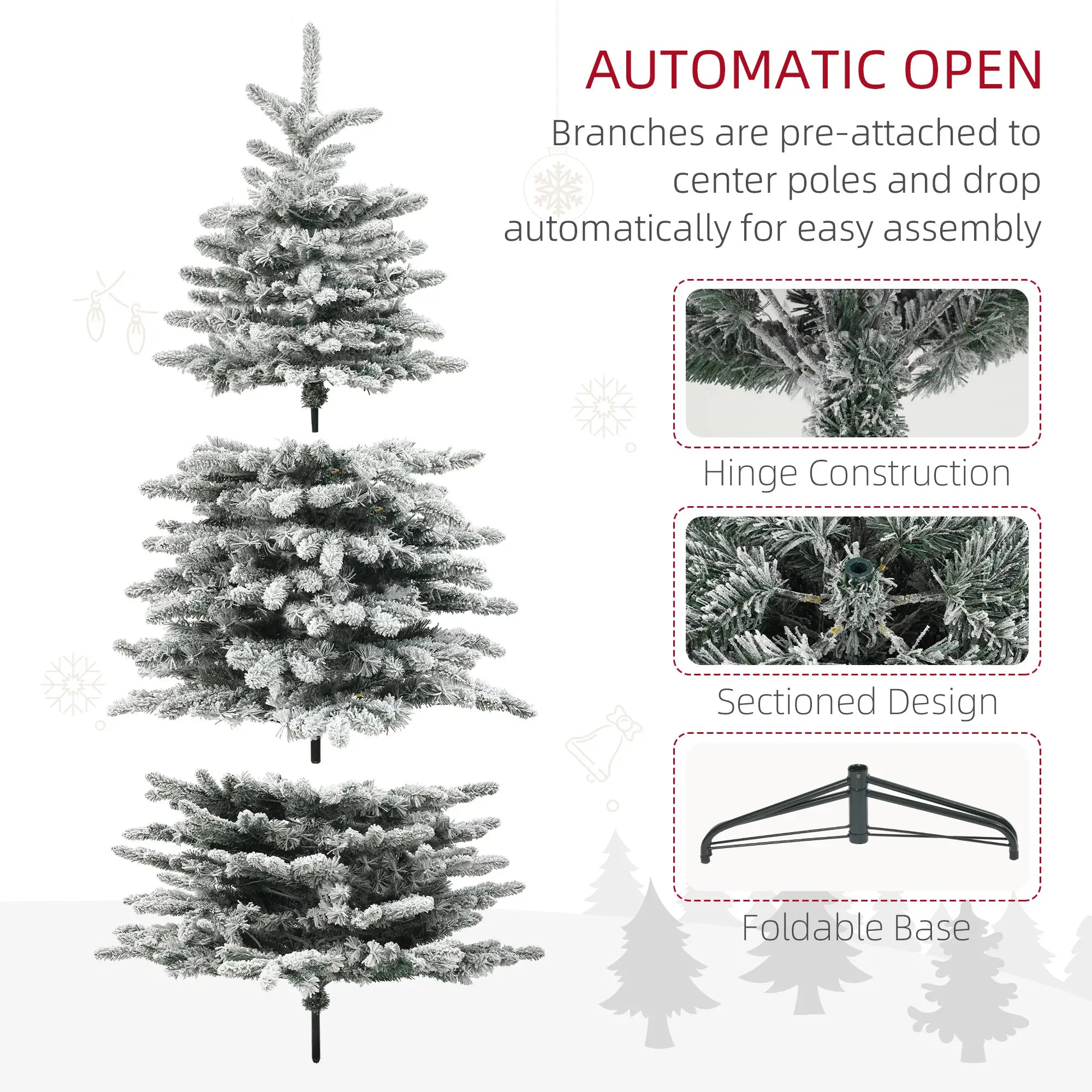 6.5ft Snow Flocked Artificial Christmas Tree