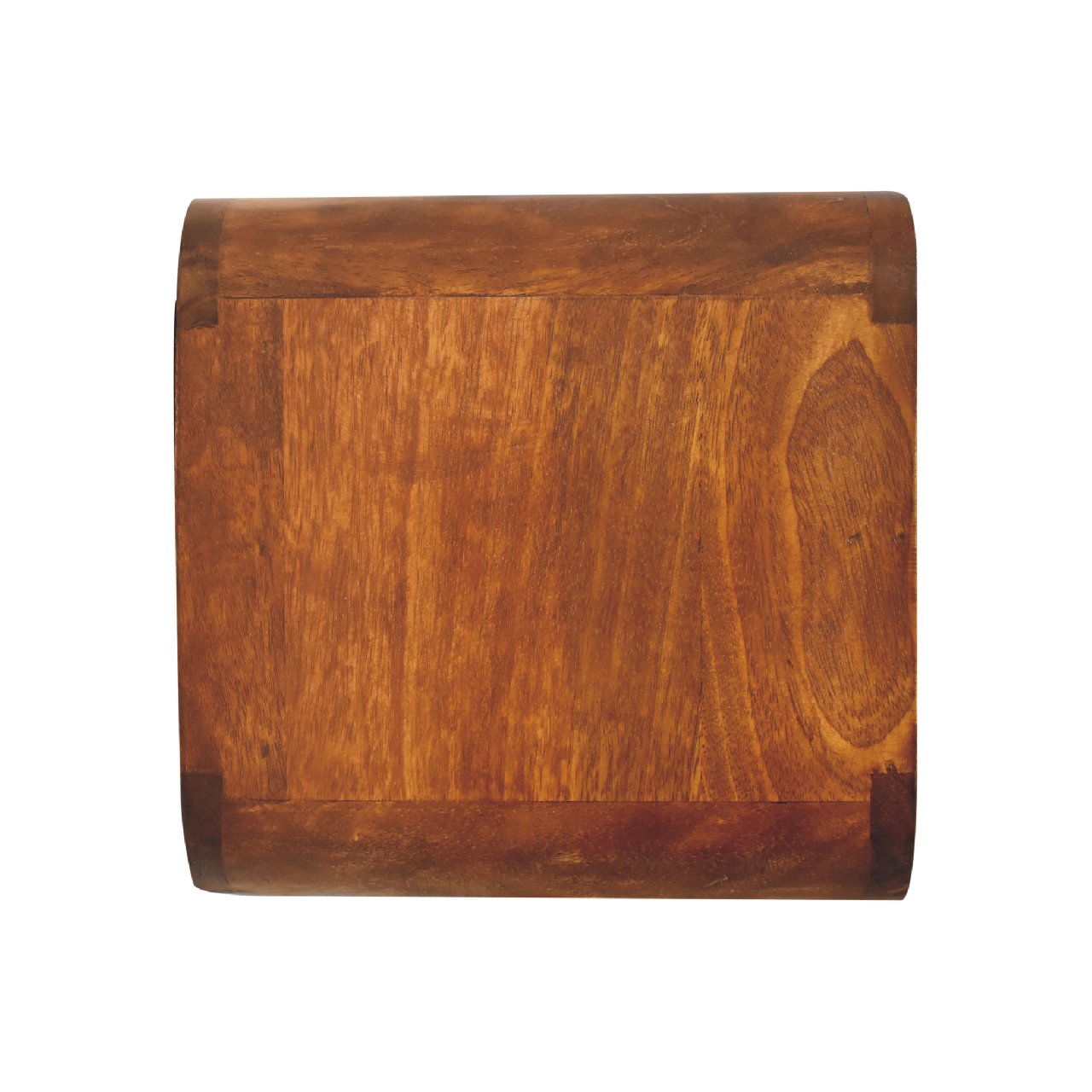 Solid Wood Mini Curve Floating Nightstand, 1-Drawer, 1 Open Slot, Chestnut