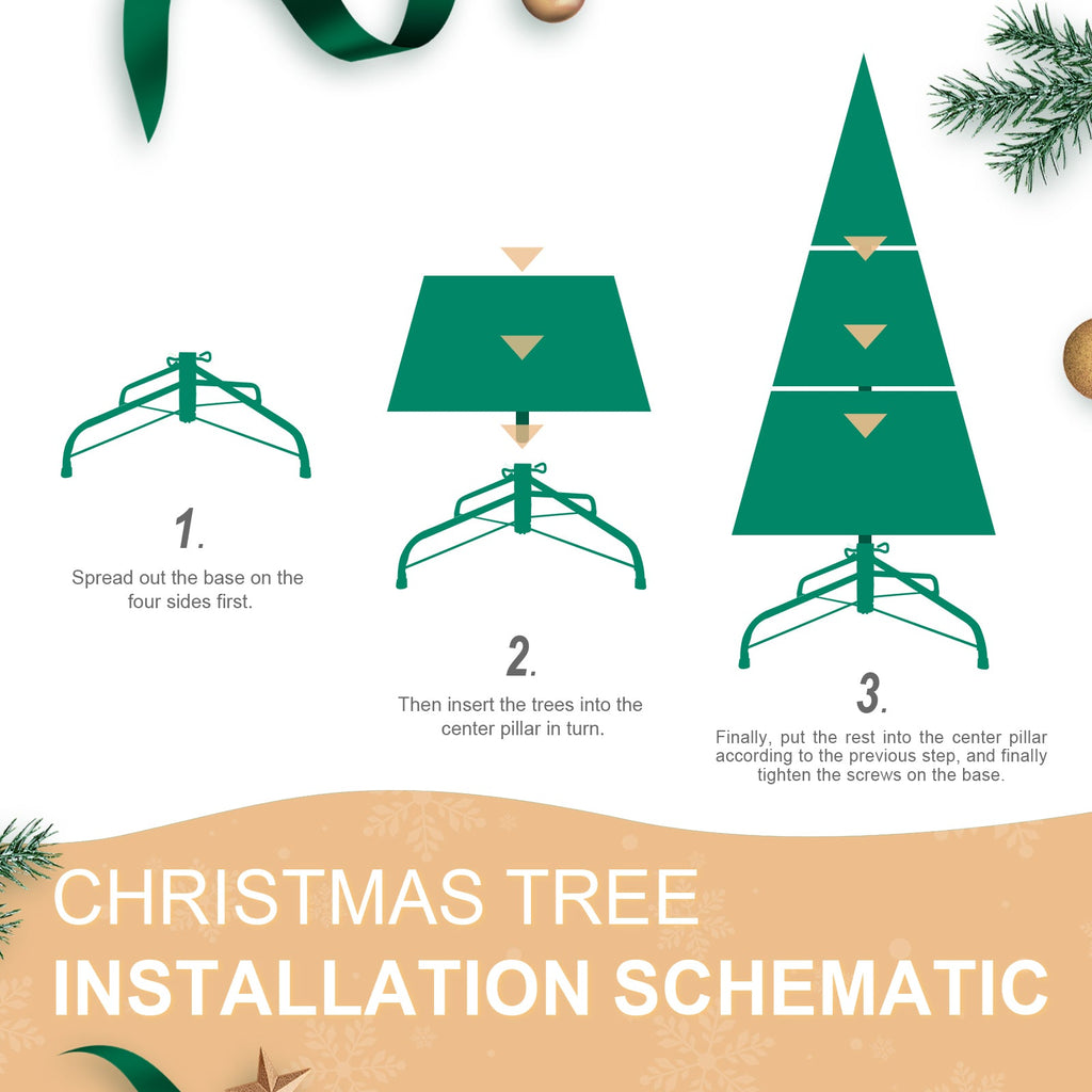 6FT Christmas Tree with 1032 PE+PVC Tips