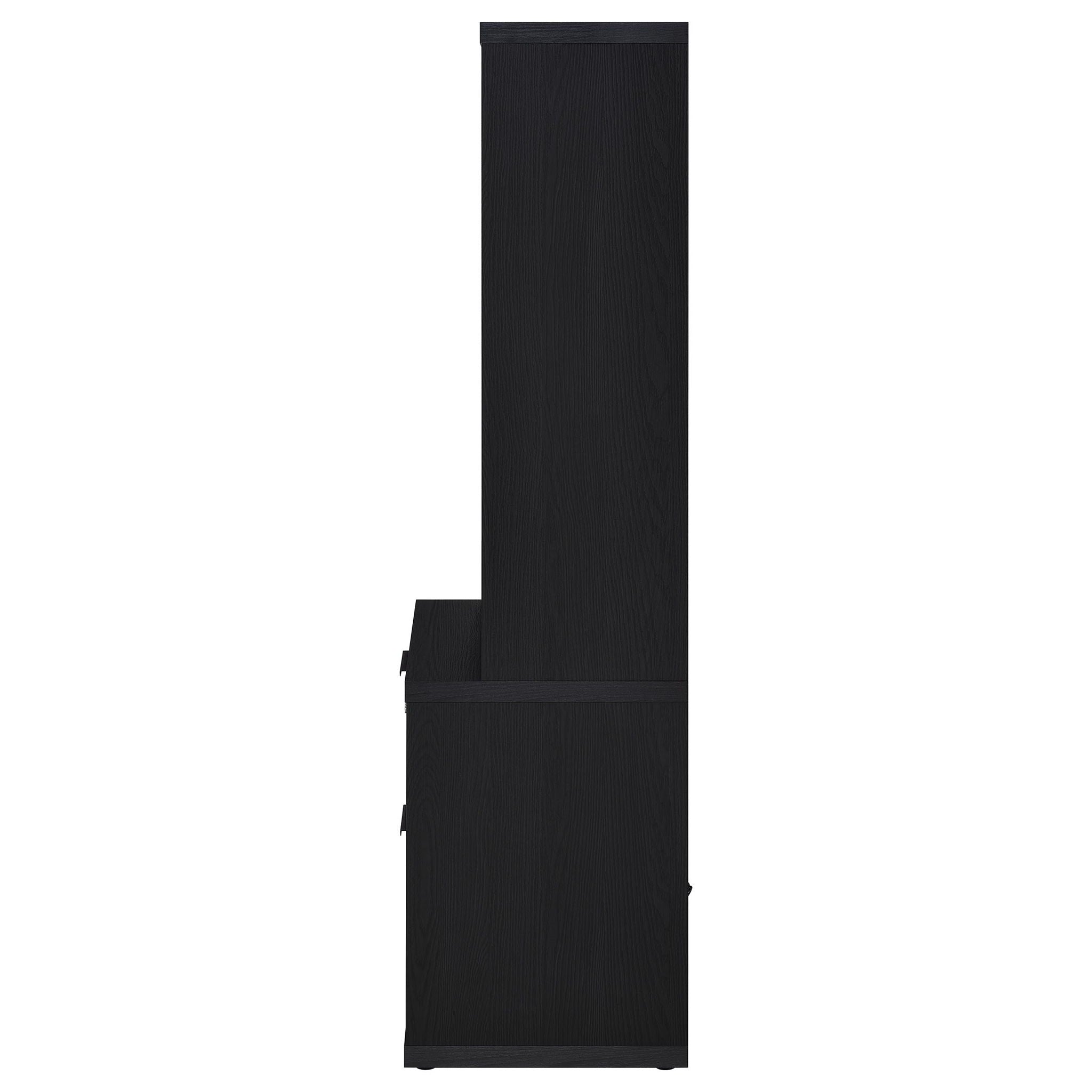 Westpark 3-shelf Bookcase USB and Lockable Drawer Black