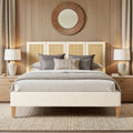 Toscana Queen Upholstered Cane Back Platform Bed