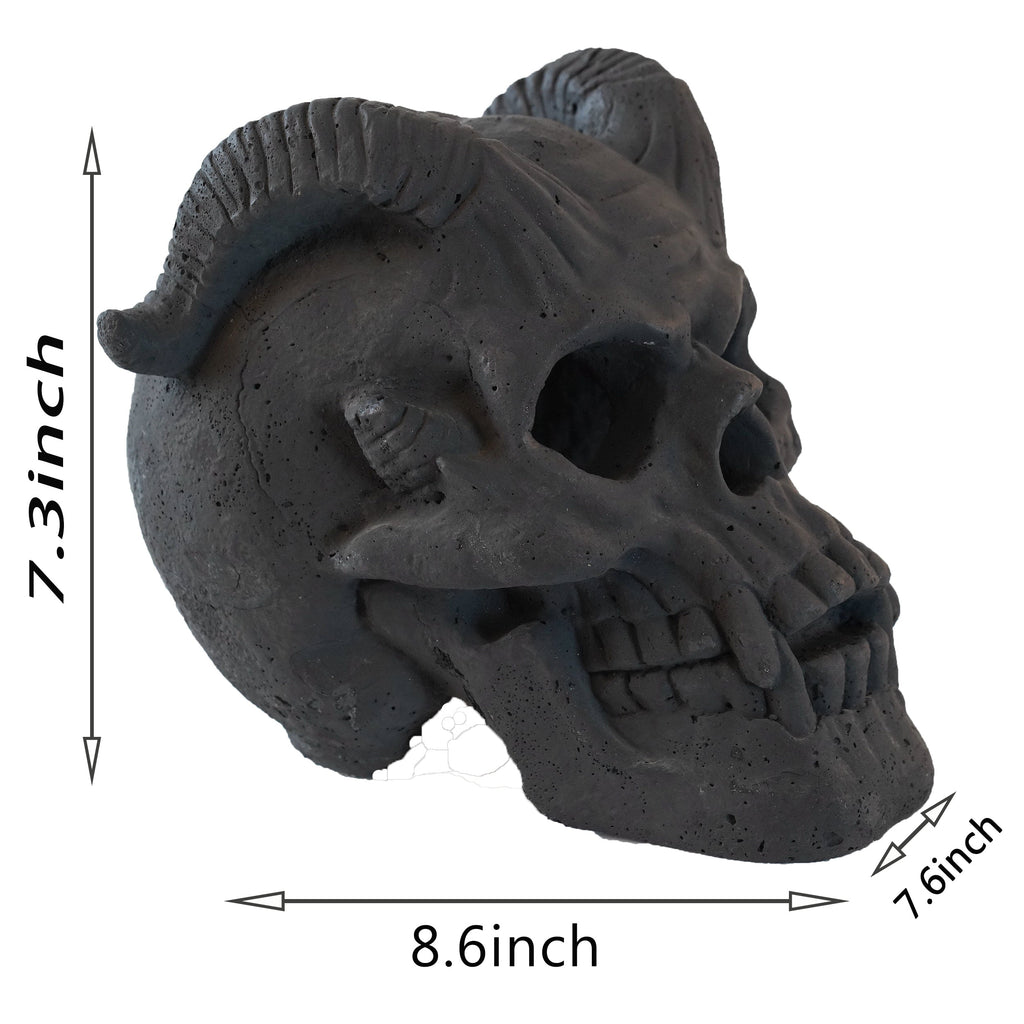 Hand-Forged Flame Skull for Fire Pits and Hearths